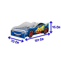 Mini Cama Carro Infantil Juvenil Mcqueen Basoto Brasil - 5