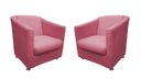 Ver imagem 1 de Kit 2 Poltronas Decorativa Biane Suede Rosa Pés Cromado Mz Decor