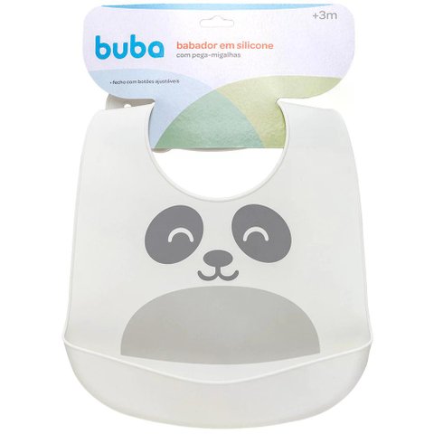Babador em Silicone com Pega-migalhas Gumy Off White Buba