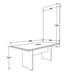 Conjunto Escritório Mesa de Reunião 1,80m Painel Tv Cz F5  - 2