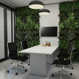 Conjunto Escritório Mesa de Reunião 1,80m Painel Tv Cz F5  - 1