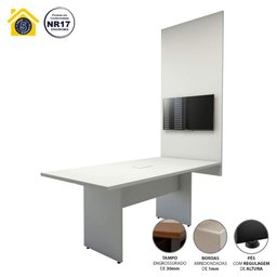 Conjunto Escritório Mesa de Reunião 1,80m Painel Tv Cz F5  - 4