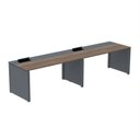 Ver imagem 1 de Mesa de Plataforma Simples para 2 Pessoas Corporativa 160x792/2P PSCPP160/792/2P Marrom/Walnut/Grafito