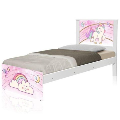 Cama Juvenil Menina Unicórnio 3 Opções - Branco