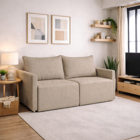 Sofá Cama Dubai Retratil e Reclinavel 3 Lugares em Linho Sofatec
