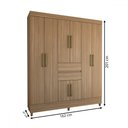 Ver imagem 4 de Guarda-roupa Solteiro Leal 8 Portas 2 Gavetas Amendola Touch - Panorama Móveis