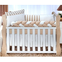 Ver imagem 2 de kit de berco com lateral trançado 9 peças algodão cores especiais caqui charmoso