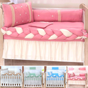 Ver imagem 6 de kit de berco com lateral trançado 9 peças algodão cores especiais caqui charmoso