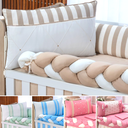 Ver imagem 5 de kit de berco com lateral trançado 9 peças algodão cores especiais caqui charmoso