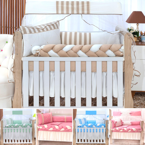 kit de berco com lateral trançado 9 peças algodão cores especiais caqui charmoso