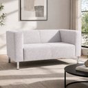 Ver imagem 2 de Sofá Perola 2 Lugares Kubo 153cm Bouclé Cinza - Sallar Home