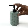 Porta sabonete líquido de resina tramado verde - Oikos - 1