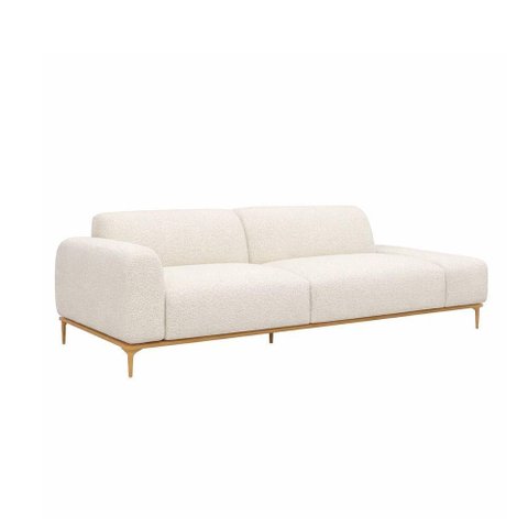 Sofá Unne 2 Lugares com Chaise 150cm Off White Boucle Sallar Home