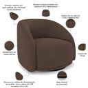Ver imagem 4 de Kit Sofá 4 Lugares Eron 240cm com Poltrona Giratória Angelina M03 Veludo Marrom - Lyam Decor