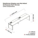 Ver imagem 3 de Mesa de Plataforma Simples para 2 Pessoas Corporativa 120x792/2p Pscpp120/792/2p