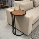 Ver imagem 1 de Mesa para Braço de Sofá Industrial em Aço Escandinavo Supreme Acabamento Couro