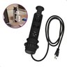 Torre de 2 Tomadas e 2 Usb Sistema Click Preto Renna - 3