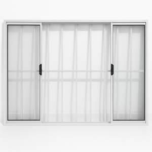 Vitrô 4 Folhas de Correr Aluminio Branco com Grade 1,00x1,00