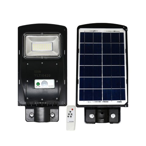 Luminária Pública 50w Led Solar Poste Sensor e Fotocelula Branco Frio Ip66