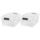 Ver imagem 1 de Kit 2 Caixas Plásticas Organizadoras Sanremo Flex 20L Transparente com Travas Multiuso Brinquedos