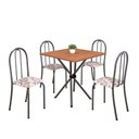 Ver imagem 2 de Conjunto de Mesa Tubular 70cm X Tampo em MDF com 4 Cadeiras Ane B Prata Arabesco/Mart