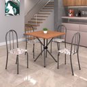 Ver imagem 1 de Conjunto de Mesa Tubular 70cm X Tampo em MDF com 4 Cadeiras Ane B Prata Arabesco/Mart