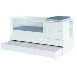 Berço Multifuncional Sol e Mar com Cômoda 7 em 1 - Branco - 2