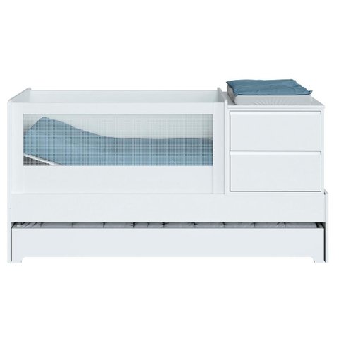 Berço Multifuncional Sol e Mar com Cômoda 7 em 1 - Branco