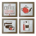 Ver imagem 2 de Quadro Cozinha 20x20cm Kit 4 Un Titulos Moldura Madeira