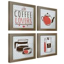 Ver imagem 1 de Quadro Cozinha 20x20cm Kit 4 Un Titulos Moldura Madeira