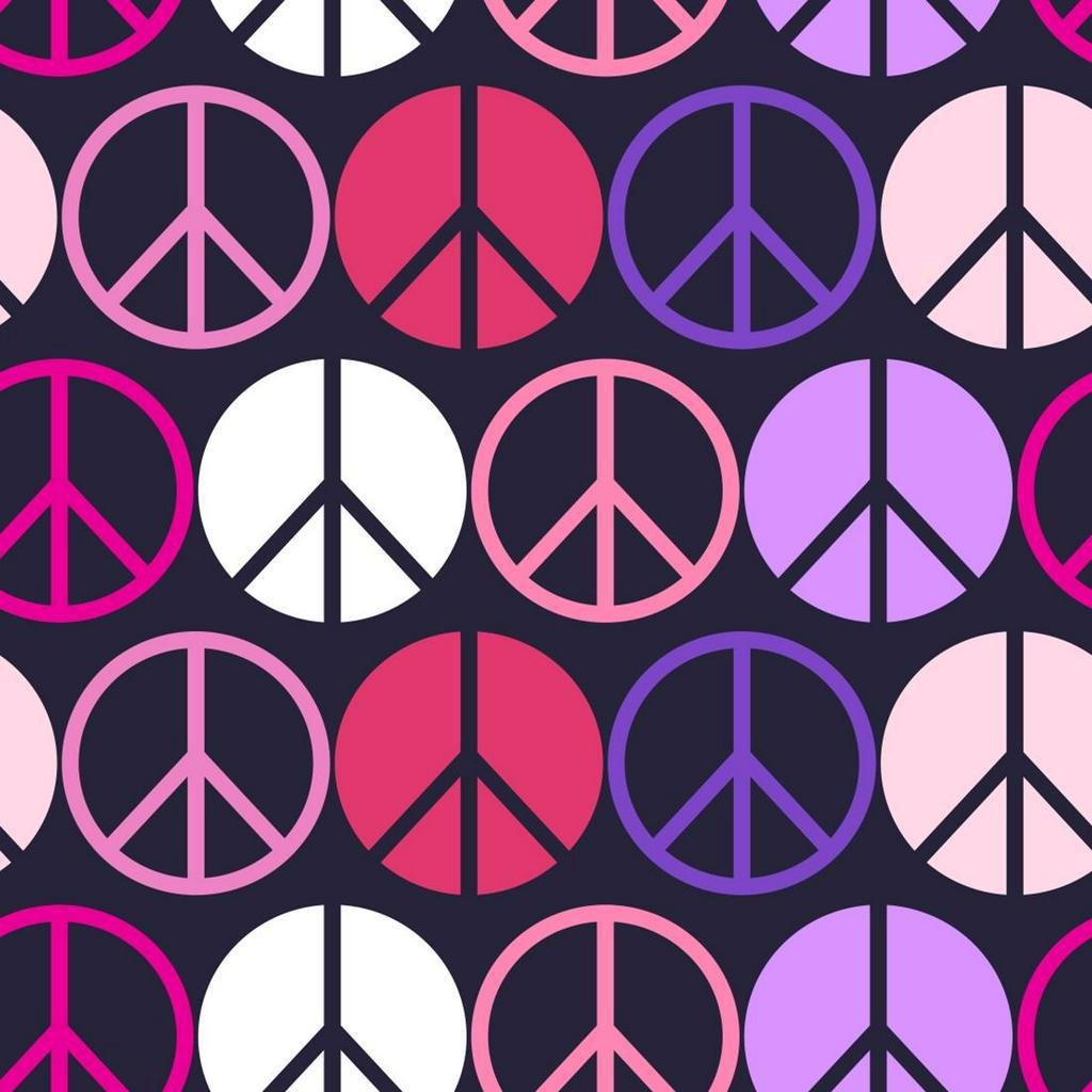 Papel de Parede Adesivo Paz e Amor Rosa 0203 Rolo 0,58x3M - 1