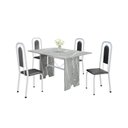 Ver imagem 2 de Conjunto Sala de Jantar com 4 Cadeiras Lara Branco/Preto/Granito