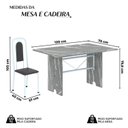 Ver imagem 3 de Conjunto Sala de Jantar com 4 Cadeiras Lara Branco/Preto/Granito