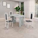 Ver imagem 1 de Conjunto Sala de Jantar com 4 Cadeiras Lara Branco/Preto/Granito