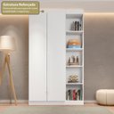 Ver imagem 7 de Guarda-Roupa Modulado 2 Portas 2 Gavetas 4 Prateleiras Estante Versatille Yescasa