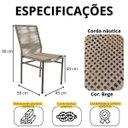 Ver imagem 7 de Kit 4 Cadeiras Corda Náutica em Alumínio Lari Bege Empilhável