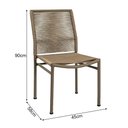 Ver imagem 4 de Kit 4 Cadeiras Corda Náutica em Alumínio Lari Bege Empilhável