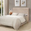 Ver imagem 1 de Cabeceira Cama King Estofada 1,93 - Inca Veludo Bege