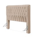 Ver imagem 2 de Cabeceira Cama King Estofada 1,93 - Inca Veludo Bege