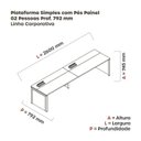 Ver imagem 3 de Mesa de Plataforma Simples para 2 Pessoas Corporativa 130x792/2P PSCPP130/792/2P Marrom/Noce Marromle/Branco