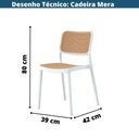 Ver imagem 5 de Cadeira Empilhável Mera Polipropileno Branco Assento Simulando Palha Bege