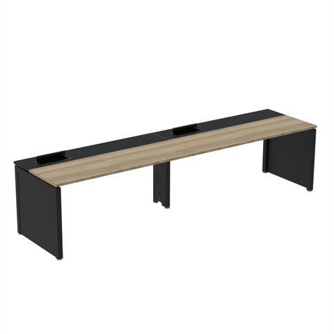 Mesa de Plataforma Simples para 2 Pessoas Corporativa 110x792/2P PSCPP110/792/2P Marrom e Preto