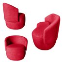 Ver imagem 2 de Kit Namoradeira + 2 Poltronas Decorativa Beatriz Orgânica Suede Vermelho