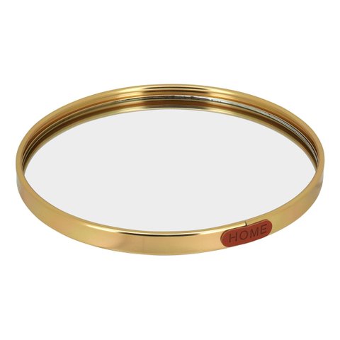 Bandeja Decorativa para Servir Espelhado Metal 20x20cm Dourado
