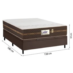 Cama Box Casal Baú Colchão Gazin Molas Flora Marrom / Branco - 6
