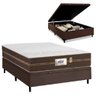Cama Box Casal Baú Colchão Gazin Molas Flora Marrom / Branco - 2