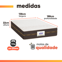 Cama Box Casal Baú Colchão Gazin Molas Flora Marrom / Branco - 6 Cama Box Casal Baú Colchão Gazin Molas Flora Marrom / Branco - 6