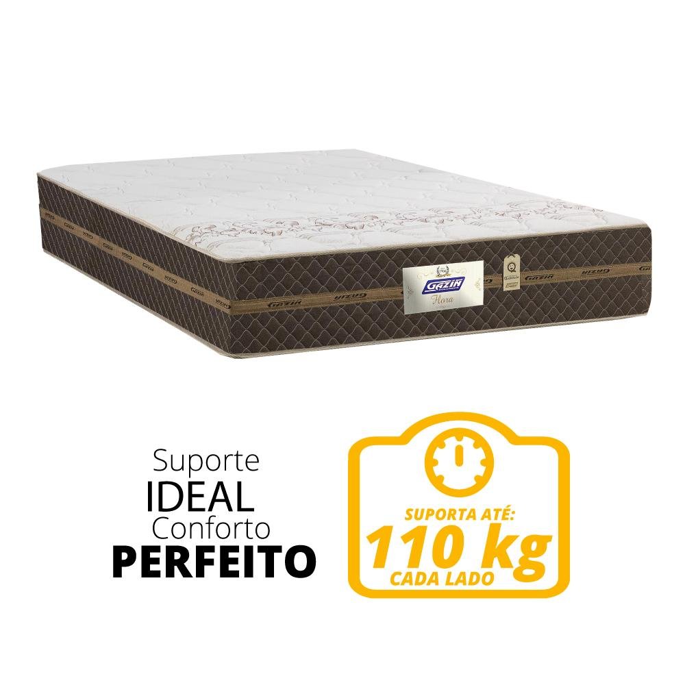 Cama Box Casal Baú Colchão Gazin Molas Flora Marrom / Branco - 8