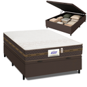 Ver imagem 1 de Cama Box Casal Baú Colchão Gazin Molas Flora Marrom / Branco