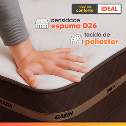 Cama Box Casal Baú Colchão Gazin Molas Flora Marrom / Branco - 5